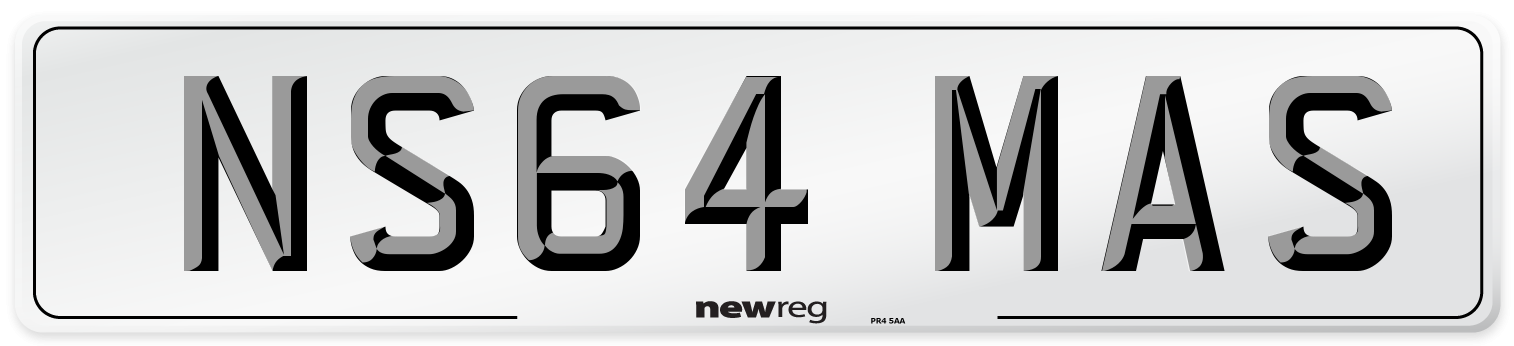NS64 MAS Number Plate from New Reg
